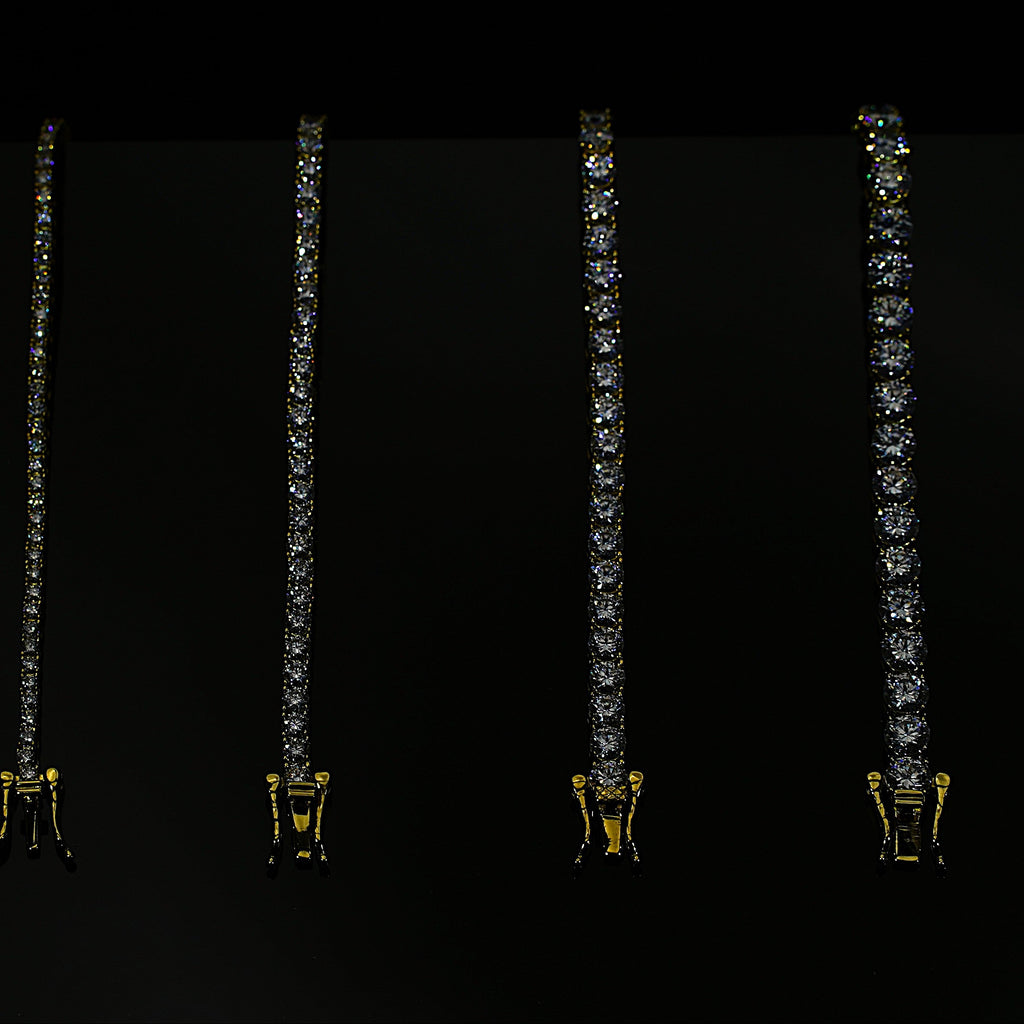 Lipari 925 18k guldpläterad moissanite tennis armband