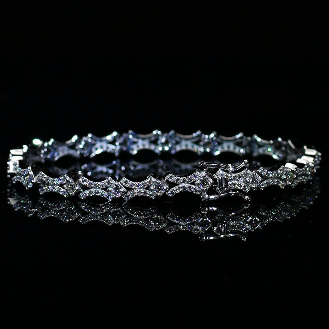 Rodium-pläterat s925 X-format moissanite armband