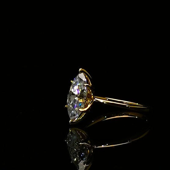 14k Gold-filled 3ct marquise moissanite ring