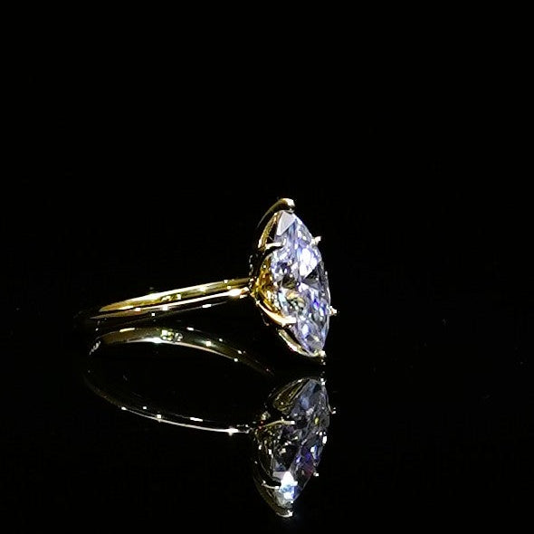 14k Gold-filled 3ct marquise moissanite ring