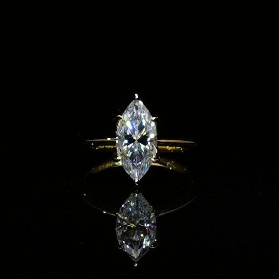 14k Gold-filled 3ct marquise moissanite ring