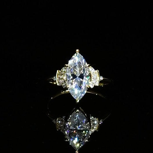 14k Gold-filled marquise moissanit ring