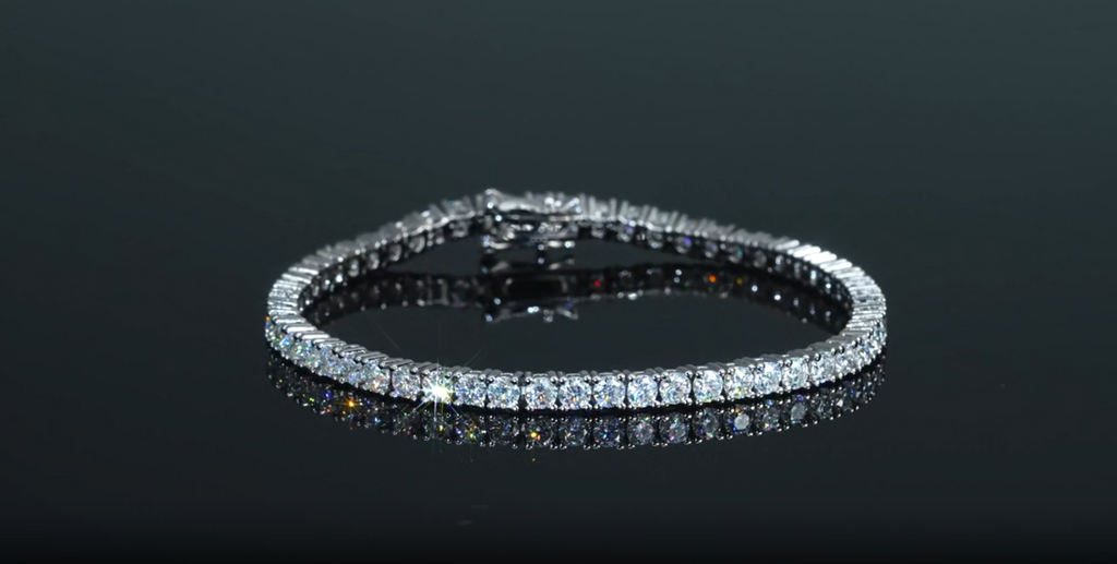 Lipari silver 925 rodium-pläterat moissanite tennis armband