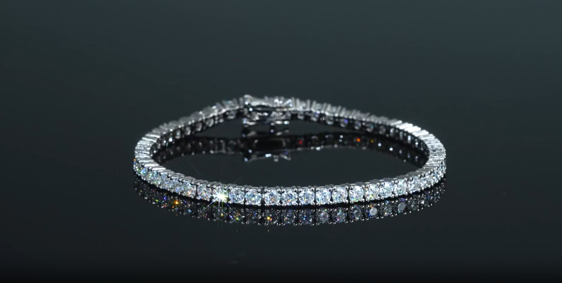 Lipari silver 925 rodium-pläterat moissanite tennis armband