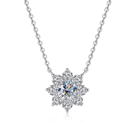 Moissanite halsband 925 snowflake 1ct 5 olika färger