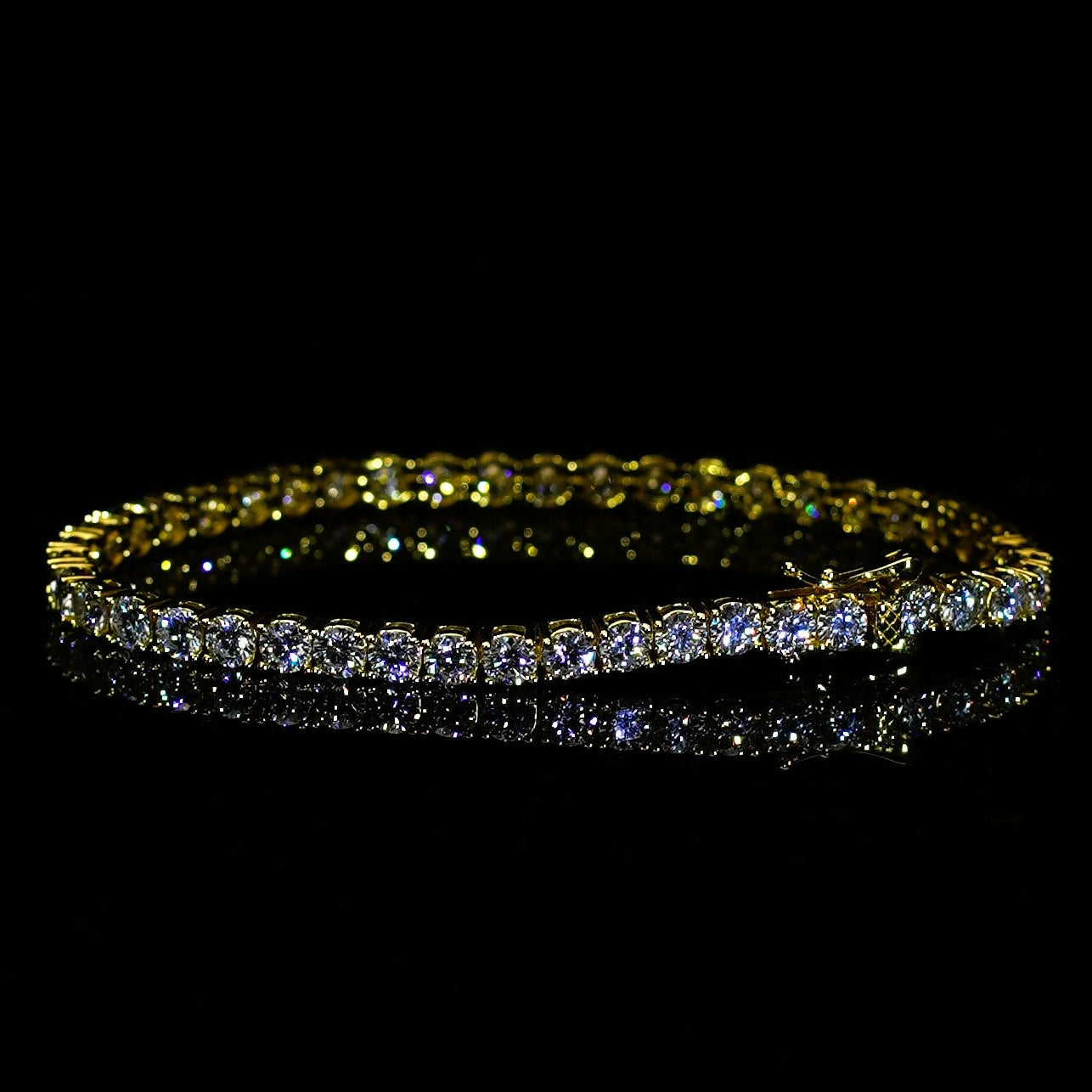 Lipari 925 18k guldpläterad moissanite tennis armband